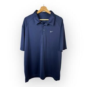 Nike Mens size XXL Dri Fit Short Sleeve Polo Shirt Blue 997847-419 Golf